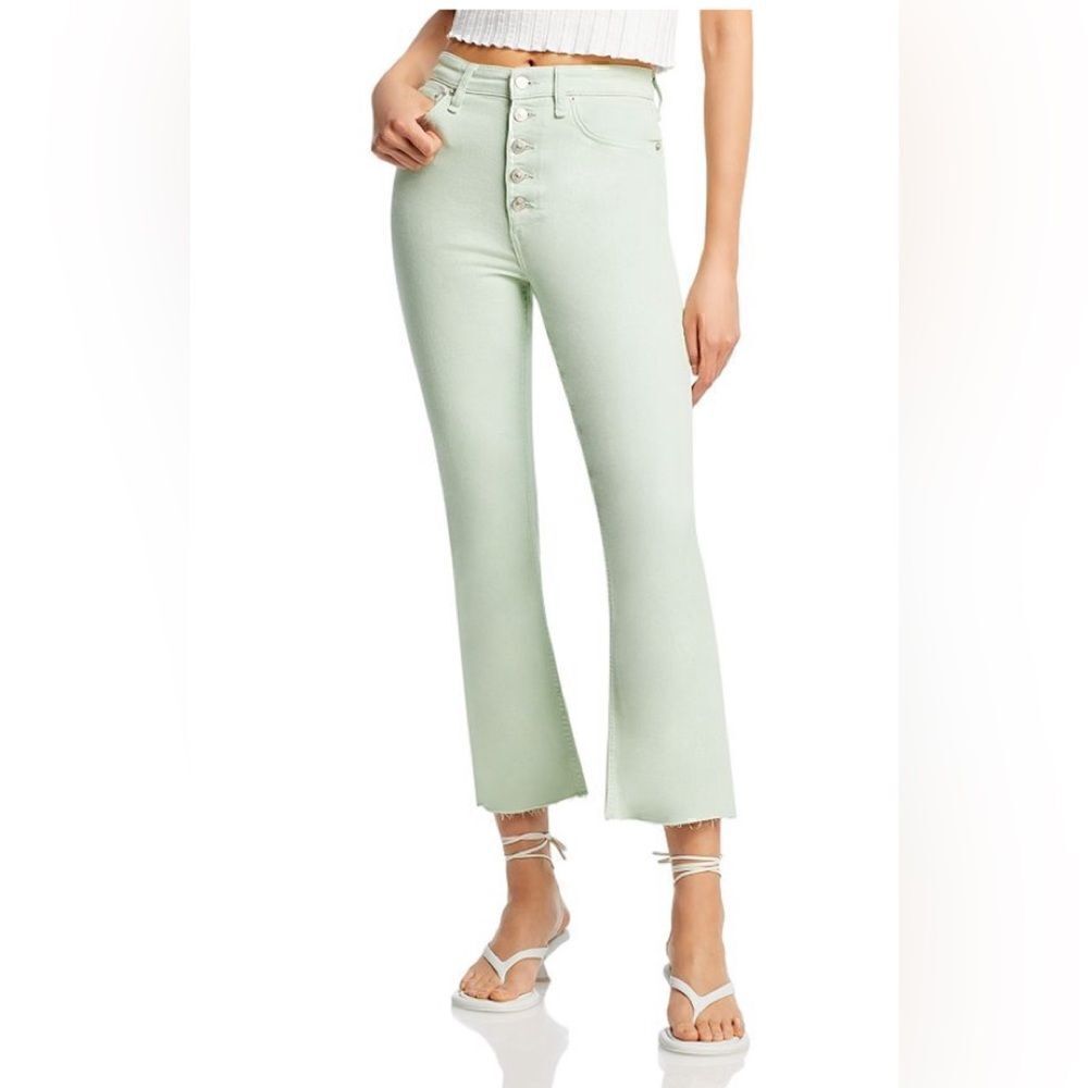 Rag & Bone Casey High Rise Ankle Flare Jeans Women's in pastel green. 30